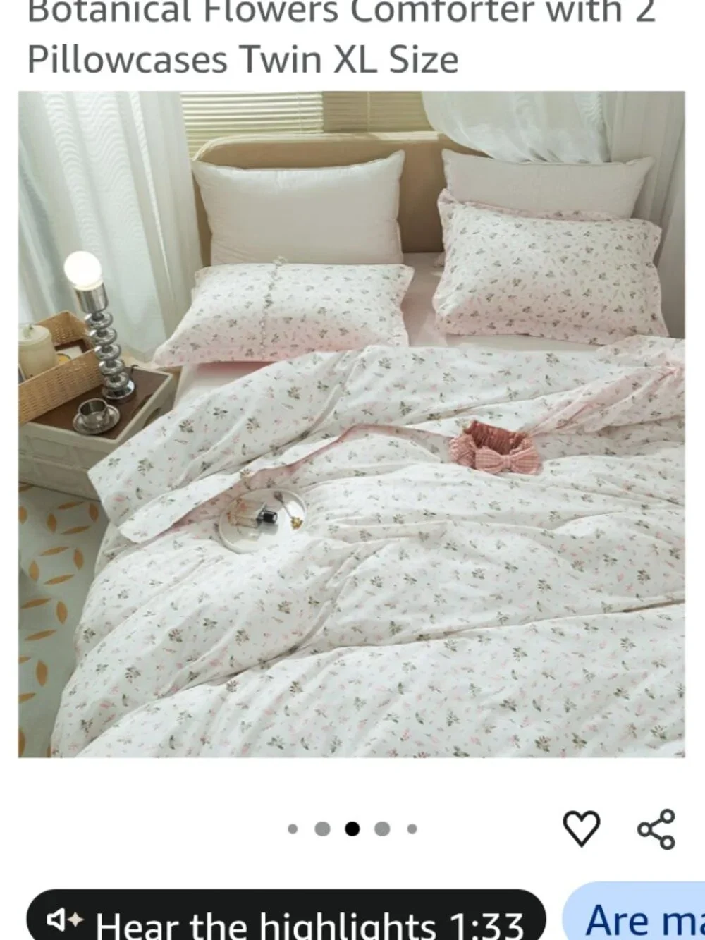 Pottery Barn Teen White Mattress Pad XL Twin & Pink floral Twin XL comforter EUC
